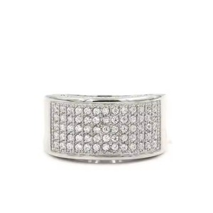 Meilleure vente en gros bague en or blanc 14 carats bijoux hip hop micro pavé S925 cubique forme ronde bague en laiton pour hommes en diamant pour hommes - Product Image 5