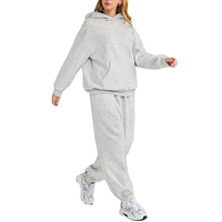 Ensemble de survêtement pour femme à capuche de qualité supérieure, 100% coton, respirant, confortable, élégant, décontracté, léger