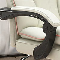 Chaise de bureau de direction ergonomique pivotante en cuir PU blanc avec appui-tête, confortable et inclinable pour la relaxation et le gaming