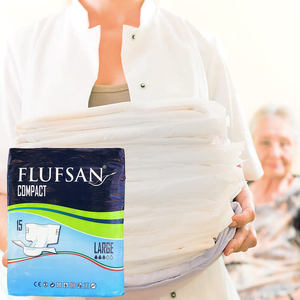 15 grandes couches double couche Flufsan pour adultes Solutions super absorbantes pour l'incontinence pour adultes et personnes âgées - Product Image 3