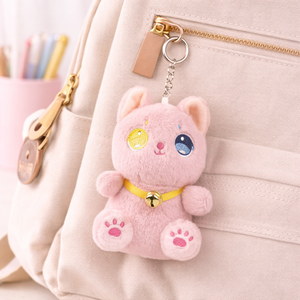 Portachiavi Peluche Gattino Rosa con Campanello, Imbottitura in Cotone PP, Dimensioni 11CM-30CM, Giocattolo Carino per Bambini 2-4 Anni - Product Image 2