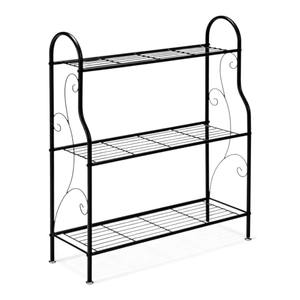 Vintage Three Tier Brown Metal <b>Plant</b> <b>Stand</b> Decorative Scroll Design Indoor & Outdoor Flower Rack - Product Image 5