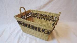 Cestas de Jacinto de Agua Tejidas a Mano a Precio Económico, Bandeja Vintage Multifuncional con Asa Cómoda para Dormitorio, Sala de Estar, Baño - Product Image 4