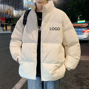 Veste d'hiver matelassée pour homme sur mesure, coupe-vent, fermeture éclair intégrale, col montant, marron, doudoune tendance, logo personnalisé, livraison DDP - Product Image 2