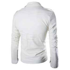 2026 High Quality Washable Regular Men Polyester Coated <b>Winter</b> Front Vintage Stand Collar Slim <b>Leather</b> <b>Jackets</b> - Product Image 2