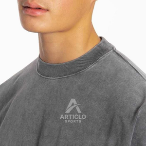 Top vente T-shirt surdimensionné poids lourd personnalisé Y2K Vintage Streetwear tendance chaude goutte épaule lavage à l'acide T-Shirt surdimensionné - Product Image 6