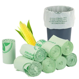 Rollo de bolsas de basura de plástico desechables biodegradables 100% resistentes al agua para basura de cocina de supermercado - Product Image 1