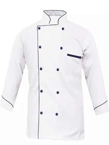 Manches longues Double boutonnage Restaurant cuisine cuisine travail uniforme hommes Chef manteau Polyester de haute qualité - Product Image 5