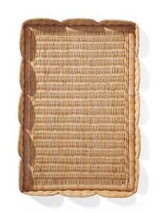 Vente en gros plateau de petit-déjeuner rectangulaire en rotin tissé festonné plateau de service en rotin de luxe en osier fait à la main herbe de mer d'Inde - Product Image 5