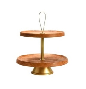 Soporte de pastel de madera rústico redondo de alta calidad, plato de servicio de Pedestal de lujo para decoración de centro de mesa de postre - Product Image 4