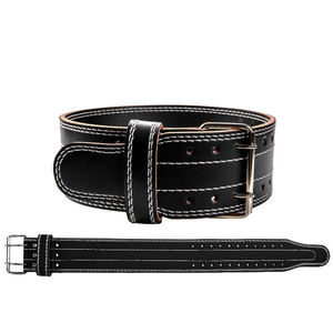 Poids de puissance ceinture professionnelle ceinture de musculation haltérophilie Durable noir ceinture en cuir véritable haltérophilie - Product Image 6