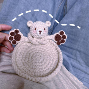 Nouvelle sous-verre isolant en coton fait main au crochet, motif dessin animé mignon tortue et mouton, pour protection de table - Product Image 6