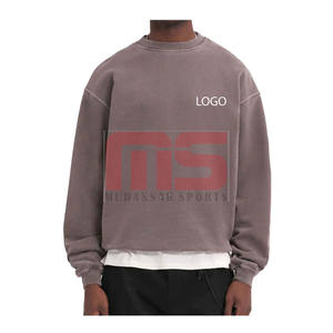 Nouveauté 100% coton Basique Pull en molleton thermique pour homme Anti-boulochage Pull décontracté Automne Manches longues Col rond ODM - Product Image 1