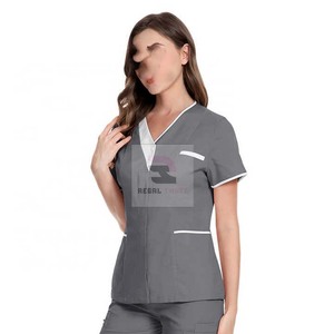 Uniforme médico de hospital, uniforme de enfermera de manga corta con logotipo personalizado - Product Image 4