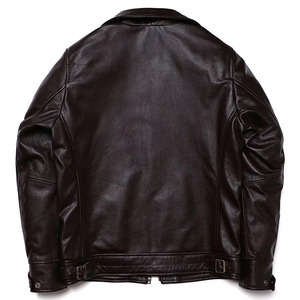 Chaqueta de cuero genuino de motorista para hombre, abrigo de cuero estilo moto con cremallera, chaquetas nuevas bordadas personalizadas de alta calidad 2025 - Product Image 4