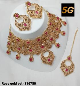 Индийский оптовый продавец позолоченный AD Kundan ожерелье серьги помолвка комплект одежды Индивидуальные свадебные Специальные модные украшения