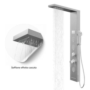 Lustro-1 pannello doccia cromato colonna 4-funzione Set da bagno con Display temperatura e luce - Product Image 4