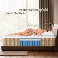 Matelas à ressorts compressé et roulé, isolation du mouvement, gel rafraîchissant, logo personnalisé, vente chaude, livraison rapide, directement du fabricant