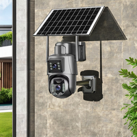 Cámara Inteligente 4G con Energía Solar COSFLOW V380 6MP, Vista Dual, PTZ, Seguimiento de Movimiento PIR, Luz Estroboscópica Roja y Azul, Audio Bidireccional