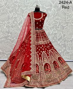Diseñador Heavy Net Fabric Party Wear Wedding Lehenga Choli para adultos Colección - Product Image 3