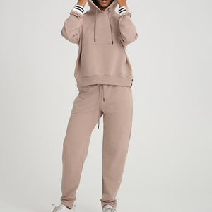 OEM personalizado invierno 100% conjunto de algodón de las mujeres de algodón de gran tamaño sólido de color personalizado transpirable todo el precio de venta chándales de las mujeres OEM - Product Image 2