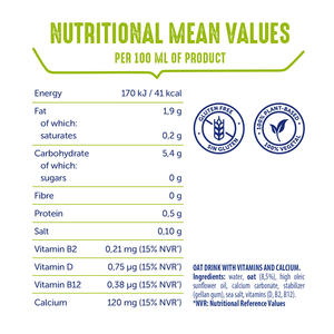 OraSi Bevande Vegetali Avena Senza Zucchero Naturalmente Dolci 1 litro 12 unità - Product Image 3