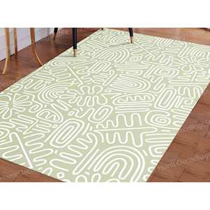 Tapis imprimé à motifs minimalistes : Décoration bohème chic pour les espaces modernes, tapis fin non tissé - Product Image 5