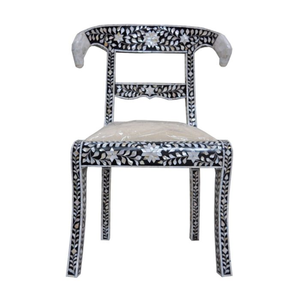 Chaises de luxe en incrustation d'os et de nacre avec options de rembourrage personnalisées Chaise en incrustation de nacre au design unique fait à la main - Product Image 3