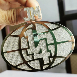 จี้เพชรฮิปฮอปแบบกำหนดเองทรงกลม, จี้เพชรฮิปฮอปขนาด 20x30 มม. จี้เพชรฮิปฮอปแบบกำหนดเอง เครื่องประดับโมอิสซาไนต์ - Product Image 4