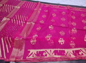 Nouvelle Arrivée Qualité Export Deshi Dhakai Jamdani Sharee pour Femme JAMDANI TISSU Bleu ROUGE VERT Doré Bleu Ciel du Bangladesh - Product Image 2