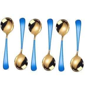 European and American Fashion New Coffee Spoon Dessert Hotel Wedding Design Red Resin Handle Design Serving Spoon - Product Image 2