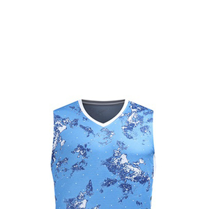 Tenues de basketball personnalisées pour équipes, design imprimé par sublimation, haute qualité, respirantes, séchage rapide, 100% polyester, sans manches - Product Image 4