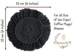 Posavasos de macramé de marca privada con flecos suaves y tejido fuerte para uso diario en la cocina o ajustes bohemios - Product Image 2