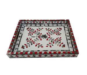 Bandeja Rectangular con Incrustaciones de Resina y Hueso Personalizada, Suministros de Restaurante y Hotel, Tamaño Personalizado, 16x12 Pulgadas, Regalo de Boda - Product Image 2