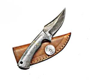 Cuchillo de Caza de Acero de Damasco con Patrón Trenzado, Hecho a Mano, Grado OEM, con Dureza Rockwell de 55-58 HRC, Venta al Por Mayor - Product Image 6