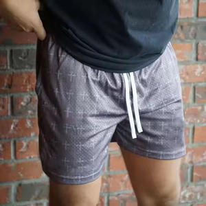 Short de course de gymnastique double couche décontracté respirant à séchage rapide pour hommes Cordon de serrage écologique pour le fitness en plein air - Product Image 6