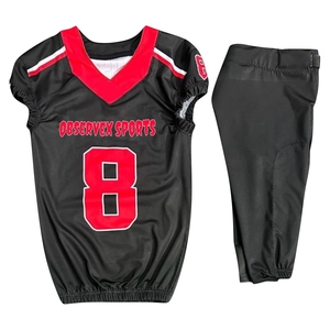 Ensemble d'uniformes de football américain avec logo personnalisé sublimé au meilleur prix et taille uniforme de football américain à séchage rapide pour adultes - Product Image 1