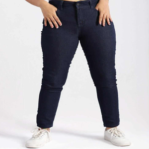 Gran oferta de pantalones vaqueros de mujer de estilo informal de LICRA de algodón, diseño de logotipo personalizado, pantalones vaqueros ajustados de cintura media con estilo para el verano - Product Image 2