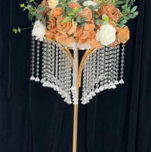 Support à fleurs moderne en métal doré, centre de table en acrylique et <span class=keywords><strong>cristal</strong></span> pour mariage, <span class=keywords><strong>d</strong></span>écoration de table pour fête et mariage - Product Image 4