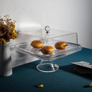 Vente chaude plaque en bois Dôme Gâteau seving Stand Avec dôme en métal Couvercle Nouveau Design Décoration Meilleure Qualité Moderne Stadard - Product Image 4