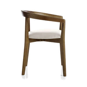 Silla de Comedor Cullens Simple Hecha con Estructura de Madera de Teca Sólida y Asiento de Cuero Sintético con Acabado Marrón Natural - Product Image 4
