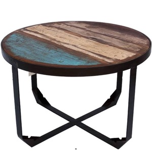 Table d'angle de Restaurant de finition en résine pour l'utilisation de café ou de cantine Table d'accessoires de décoration de meubles en bois rustique Offre Spéciale - Product Image 3