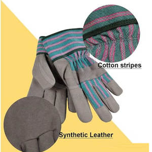 ถุงมือทำงานหนังแท้สีทึบถุงมือทำงาน - Product Image 4