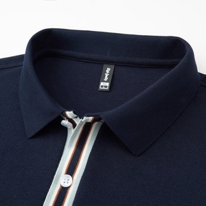 Couleur unie pour hommes de haute qualité pour polo respirant 100% coton pull à col décontracté d'affaires. M-4XL - Product Image 2