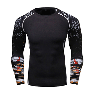 Camiseta de Compresión Sublimada de Manga Larga para Hombre, Nueva Llegada, para Deportes de Fitness, Color y Logotipo Personalizados, Alta Calidad, 100% - Product Image 3