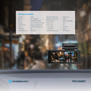 Powerology กล้องบันทึกคู่สำหรับรถยนต์และยานพาหนะ - Product Image 6