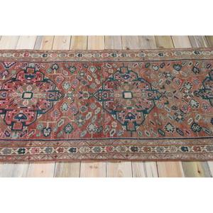 Alfombra Vintage de 3.3x8.6 pies, Alfombra Turca, Alfombra Floral Marrón y Rosa - Product Image 3