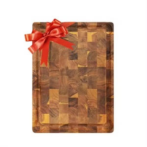 Tabla de cortar de grano de extremo de madera de Acacia 40x30 de lujo de alta calidad, ranura para jugo, tamaño personalizado, bloque de cortar para uso en utensilios de cocina - Product Image 2