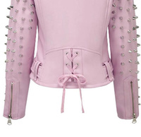 Veste en cuir de vache véritable de haute qualité fabriquée au Pakistan, imperméable, respirante, à séchage rapide, personnalisable, avec col montant et clous