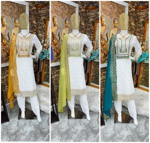 Haute qualité 2024 indien Pakistan Collection femmes mousseline soie Kurti ensemble vente chaude Salwar robe pour les femmes en Inde - Product Image 4